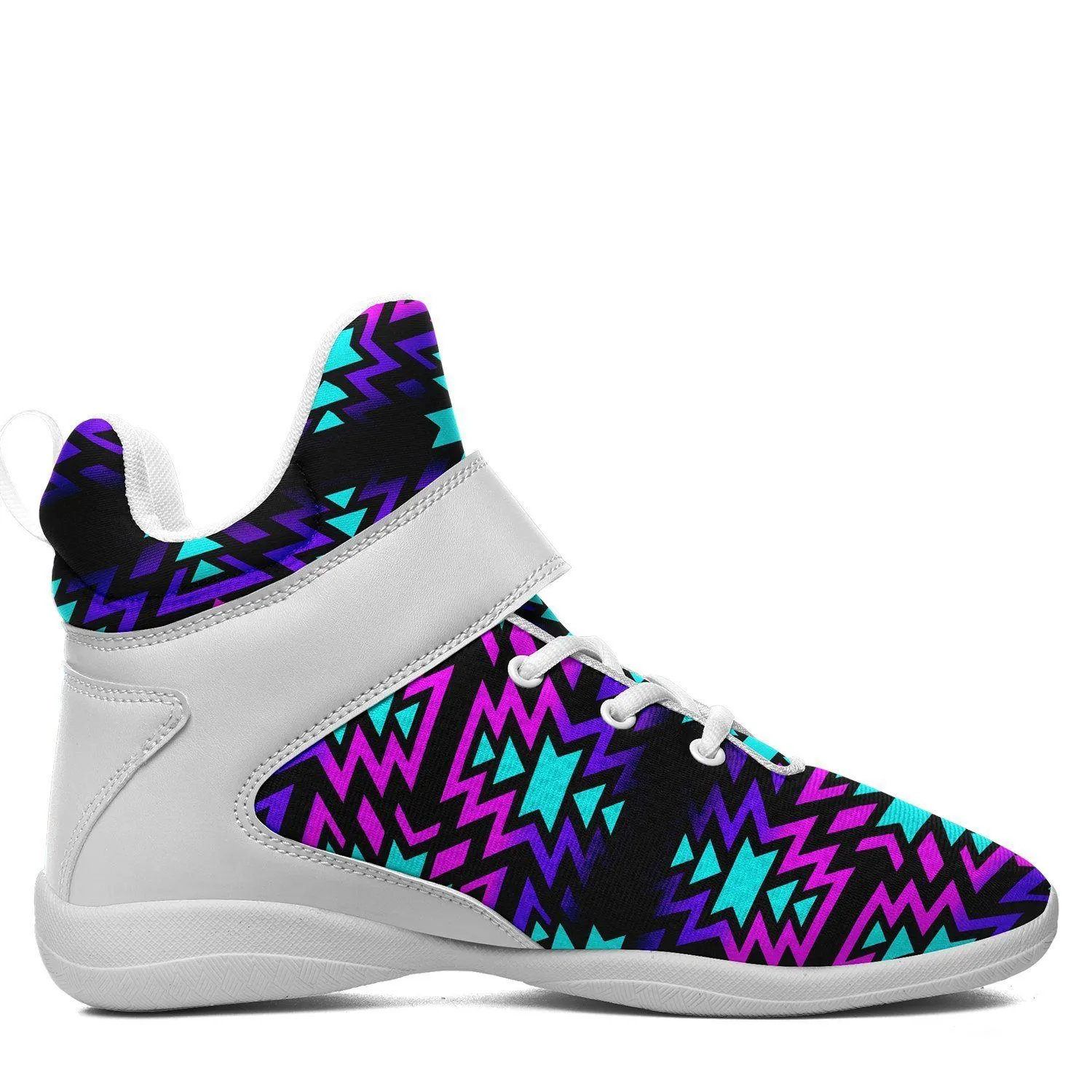 Black Fire Winter Sunset Ipottaa Basketball / Sport High Top Shoes - White Sole