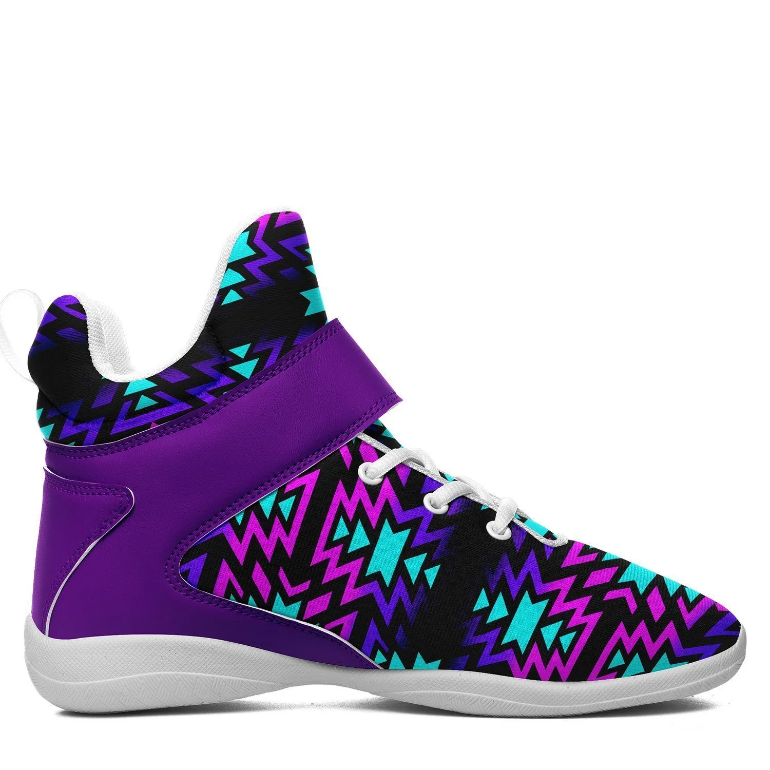 Black Fire Winter Sunset Ipottaa Basketball / Sport High Top Shoes - White Sole