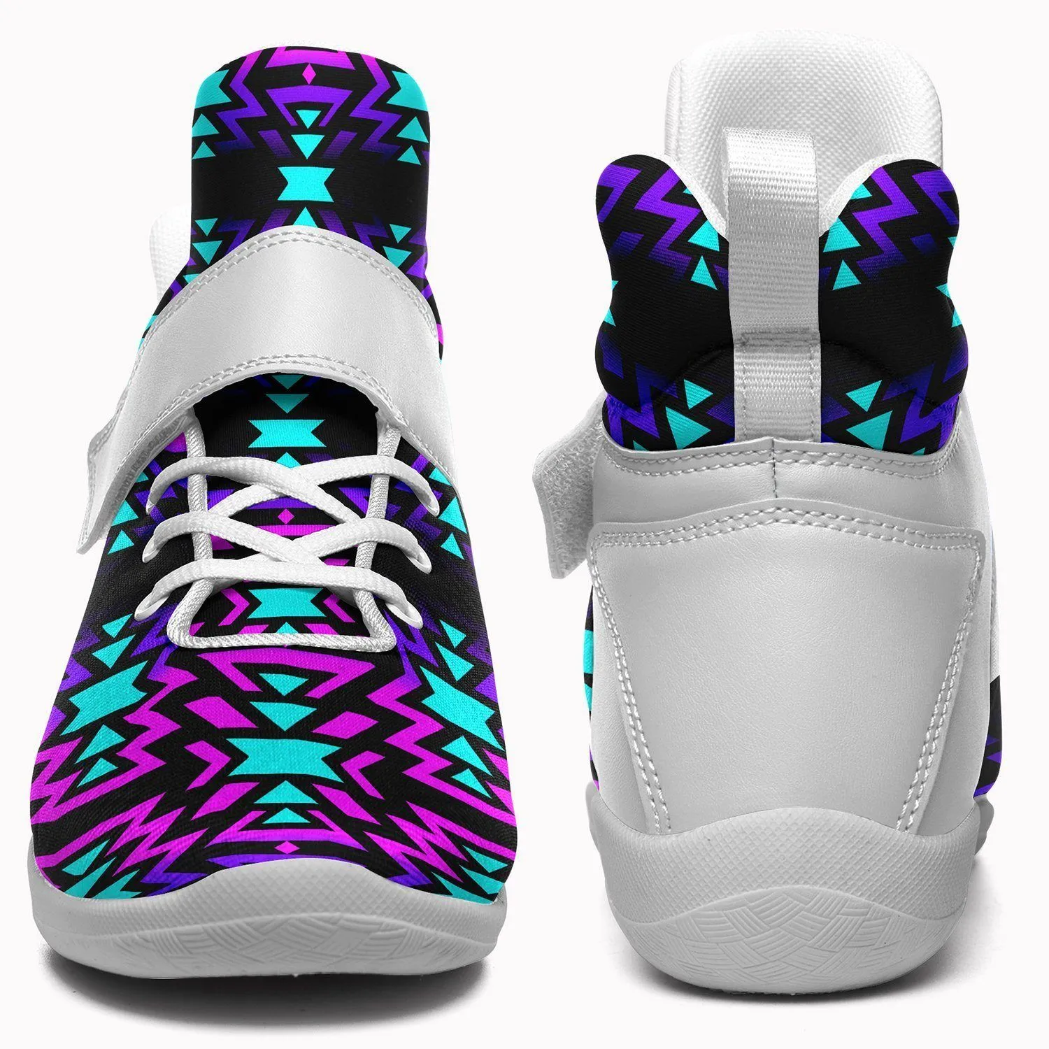Black Fire Winter Sunset Ipottaa Basketball / Sport High Top Shoes - White Sole