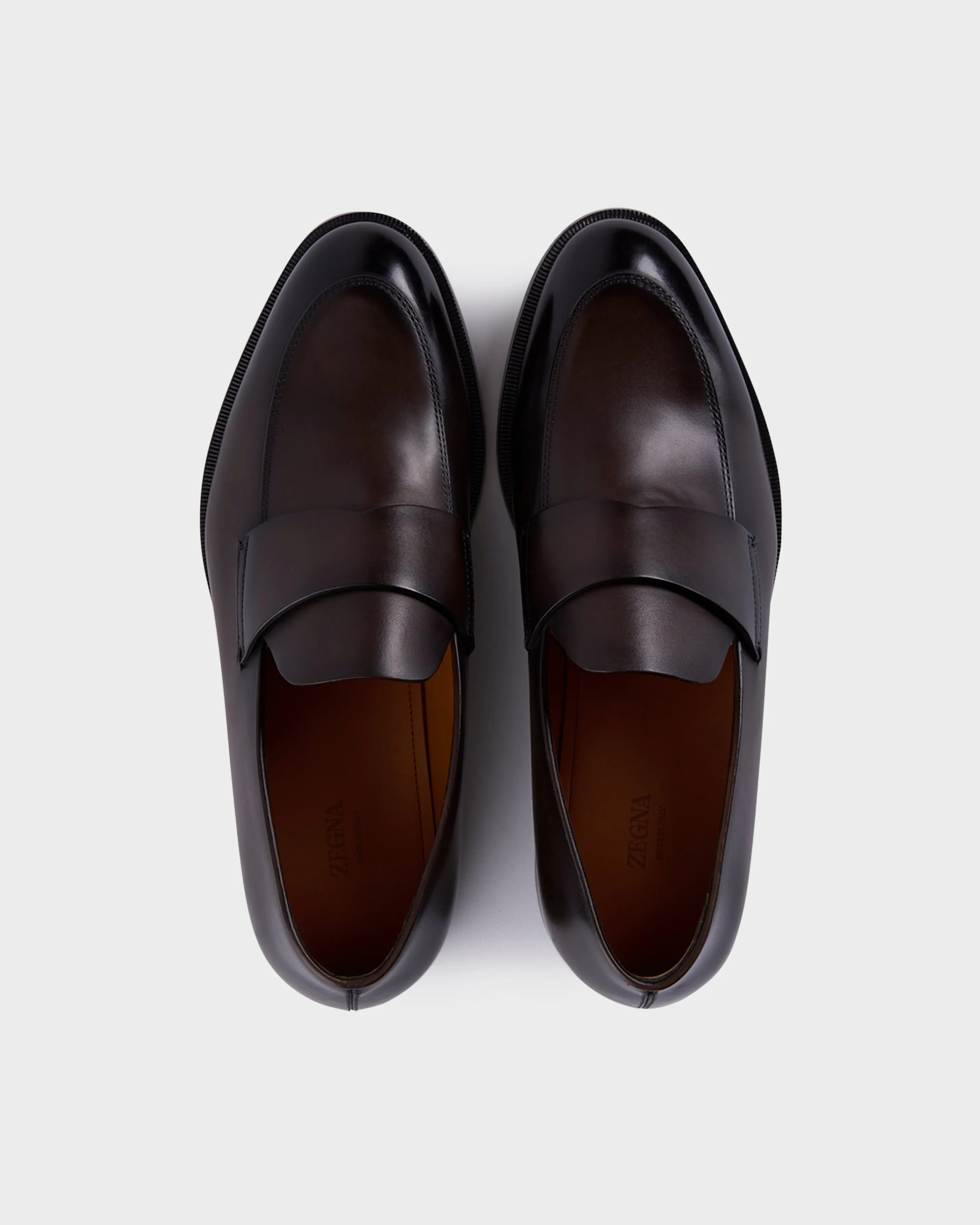 Brown Leather Torino Loafers