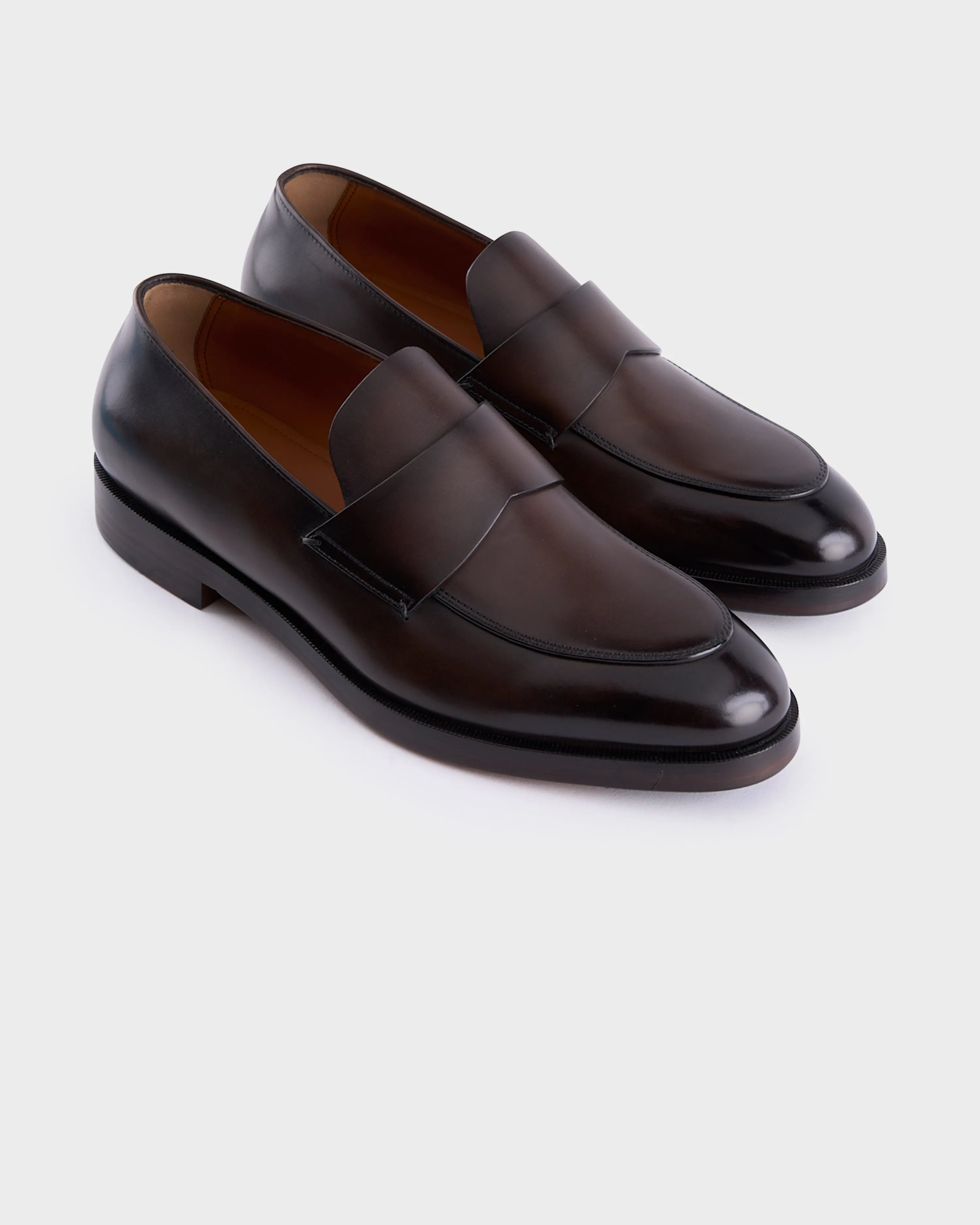 Brown Leather Torino Loafers