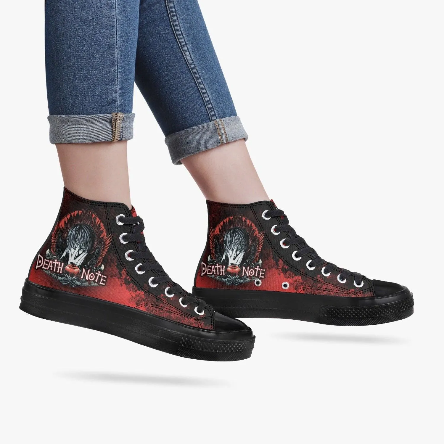 Death Note Red/Black A-Star High Anime Shoes