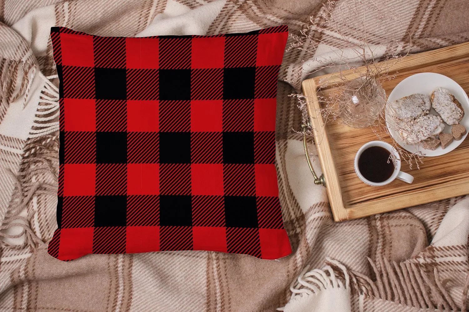 Gift Pack for Him Lumberjack Slippers and Pillow Case Pack Home Decor Pillow Cases Cushion Cover