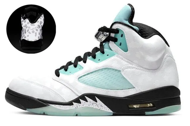 High Quality 2021 Arrival 5 Island Green international Flight Cement Blue Suede Basketball Shoes Men Sneakers Oreo Black Brown