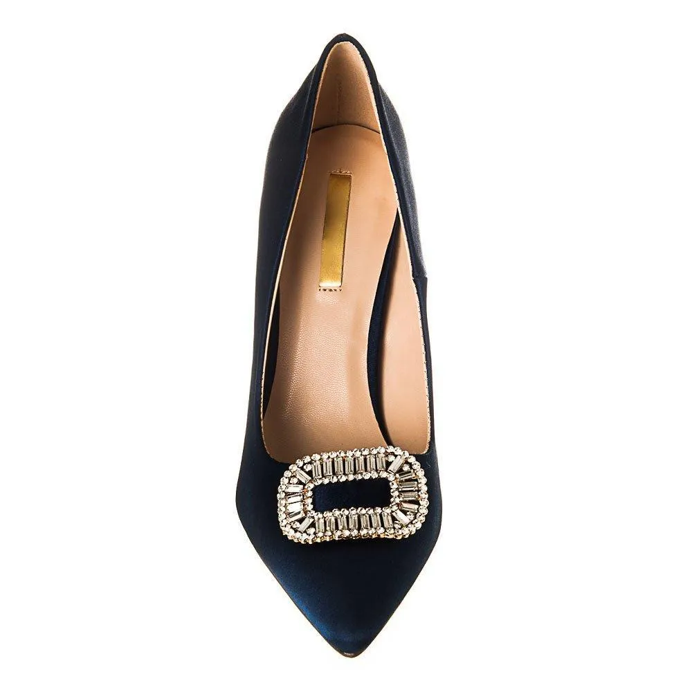 High Stiletto Heel Pointed-Toe Satin Court Shoe