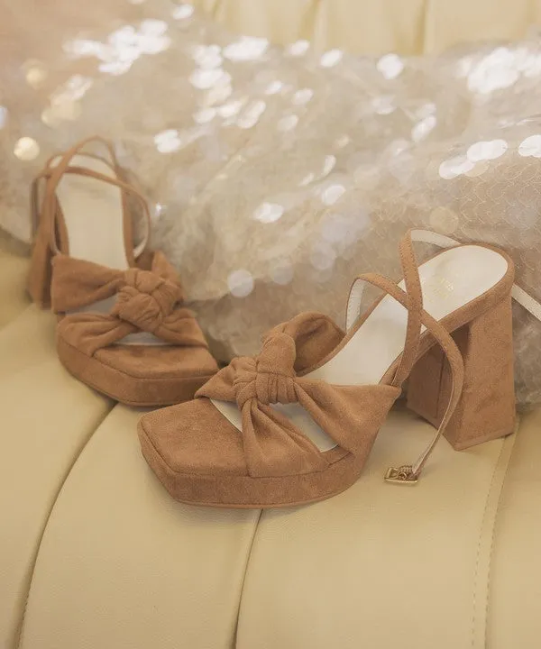 It's My Party Chic Knot Block Heel Platform Sandals