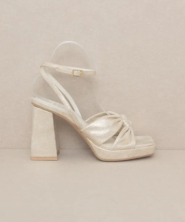 It's My Party Chic Knot Block Heel Platform Sandals