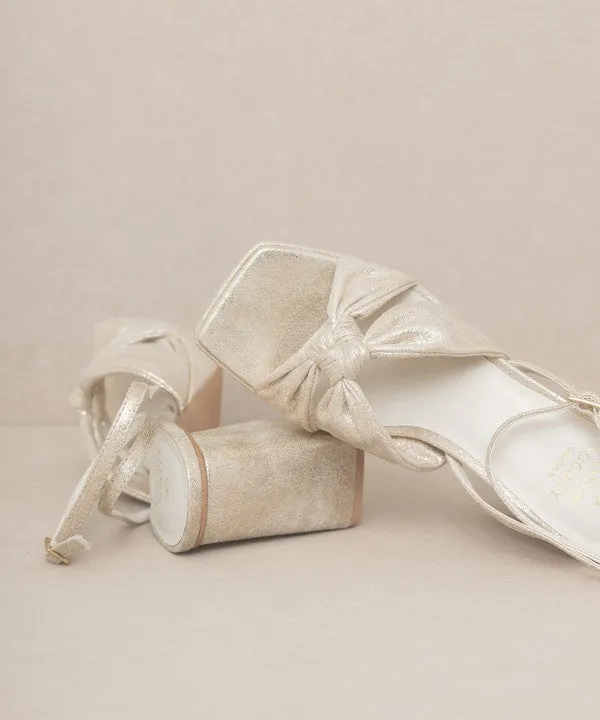 It's My Party Chic Knot Block Heel Platform Sandals
