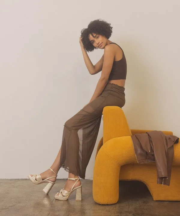 It's My Party Chic Knot Block Heel Platform Sandals