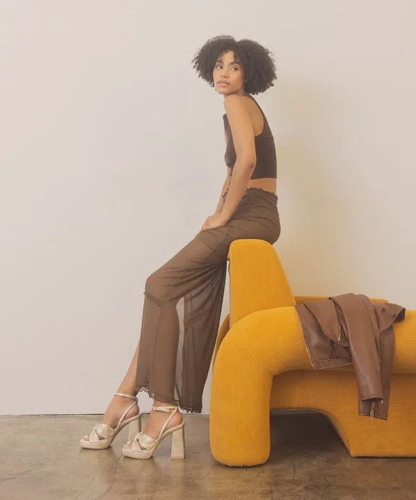 It's My Party Chic Knot Block Heel Platform Sandals