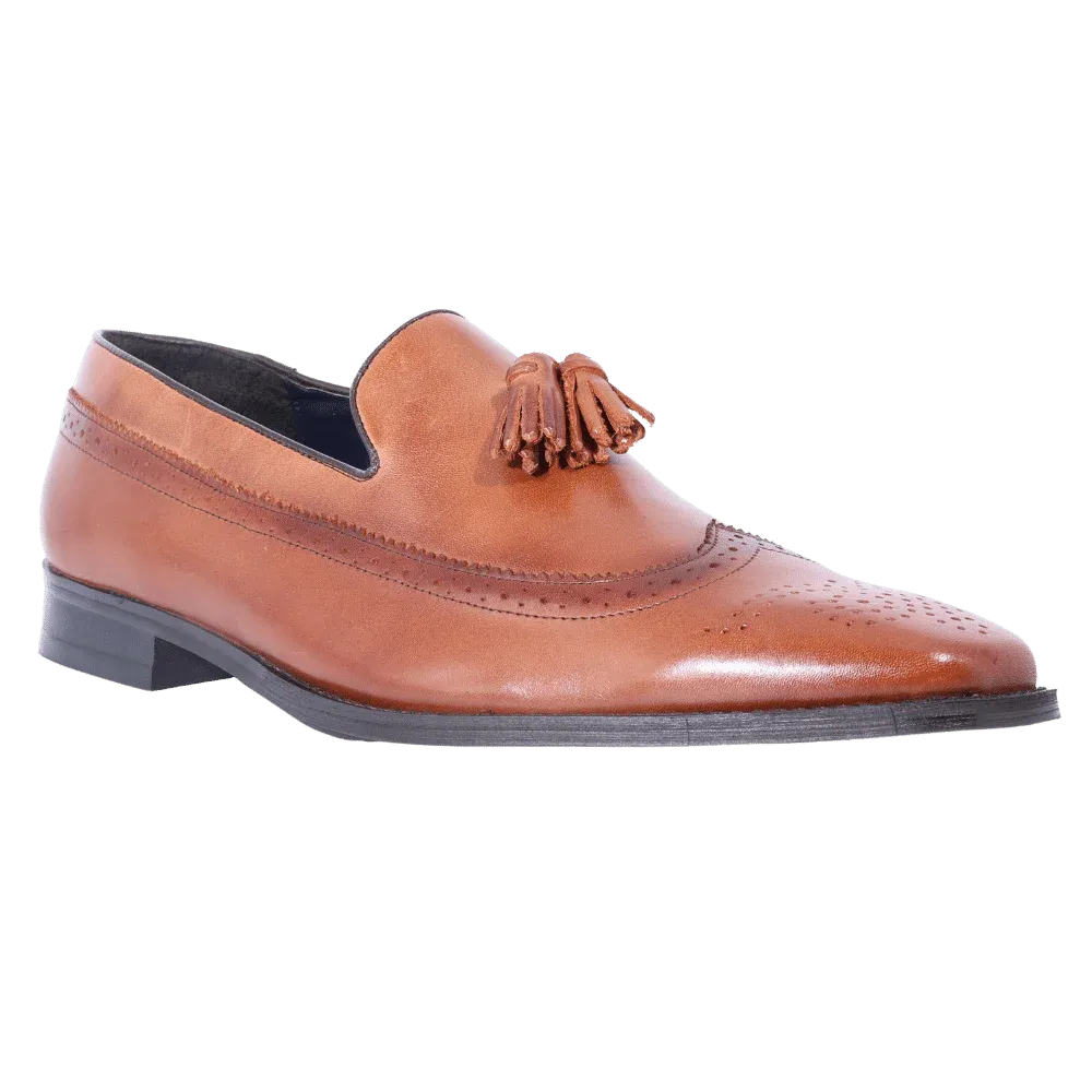 John Drake Brogue - Brown Slip-On (Genuine Leather Upper)