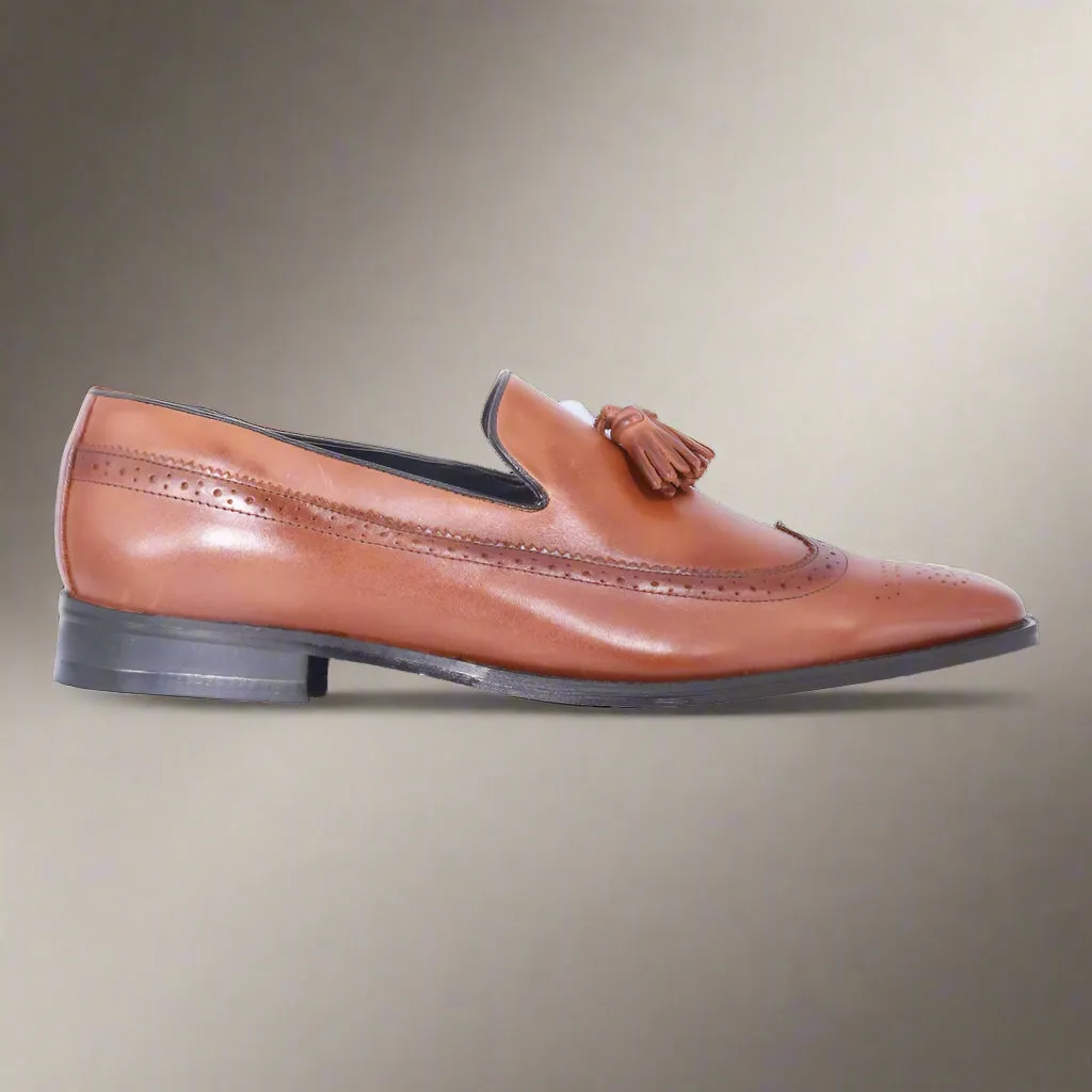 John Drake Brogue - Brown Slip-On (Genuine Leather Upper)