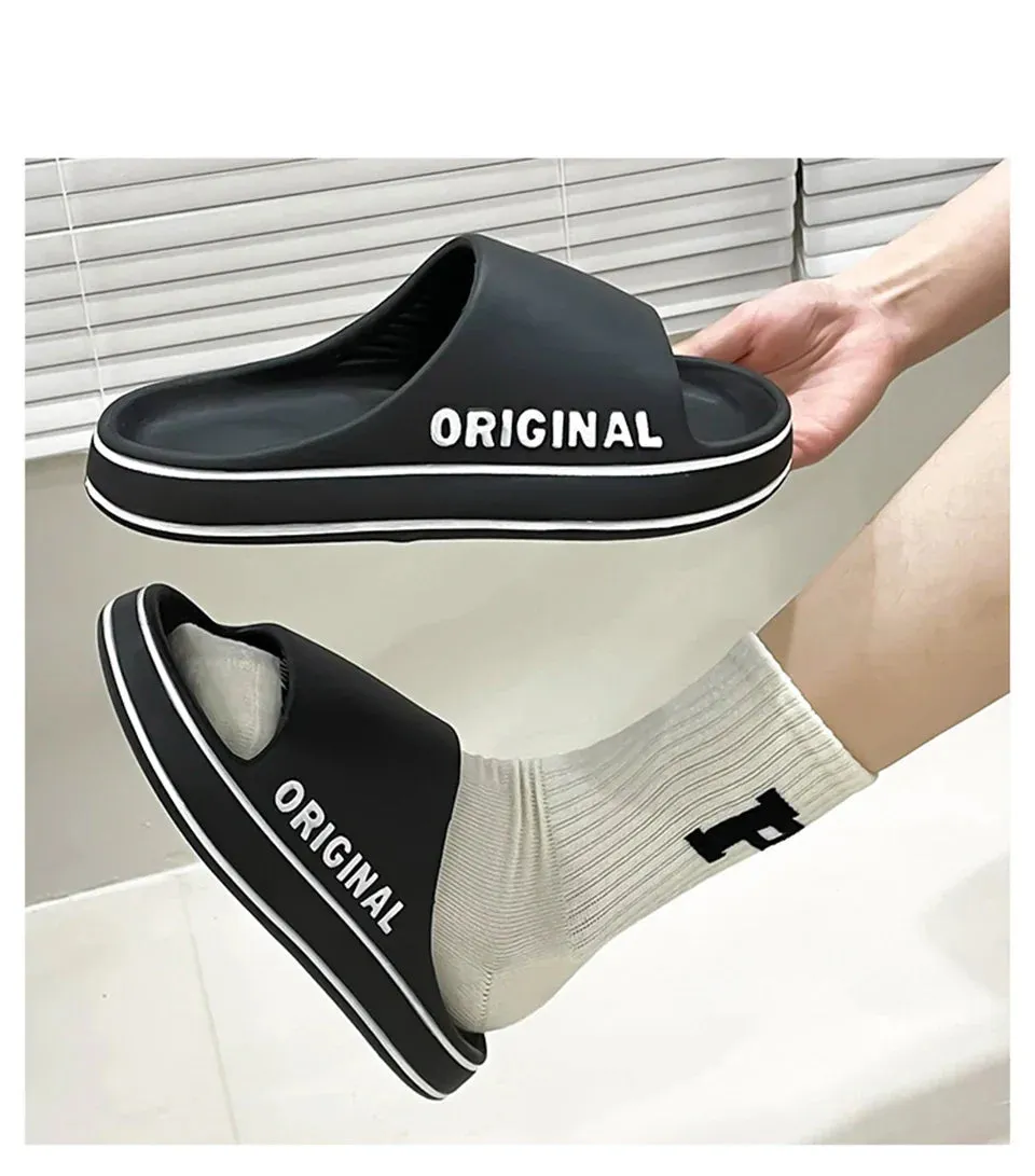 Ladies pillow slides Cloud slides Chunky slides Thick Sole Summer Beach Slides Bathroom Anti-Slip Slipper Soft Sandals