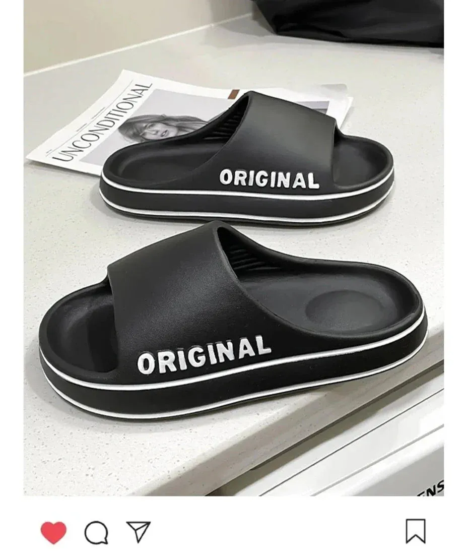 Ladies pillow slides Cloud slides Chunky slides Thick Sole Summer Beach Slides Bathroom Anti-Slip Slipper Soft Sandals