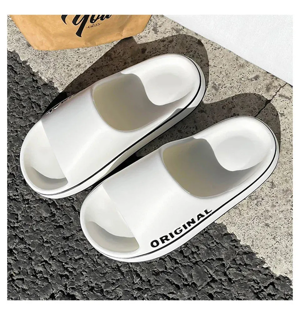 Ladies pillow slides Cloud slides Chunky slides Thick Sole Summer Beach Slides Bathroom Anti-Slip Slipper Soft Sandals