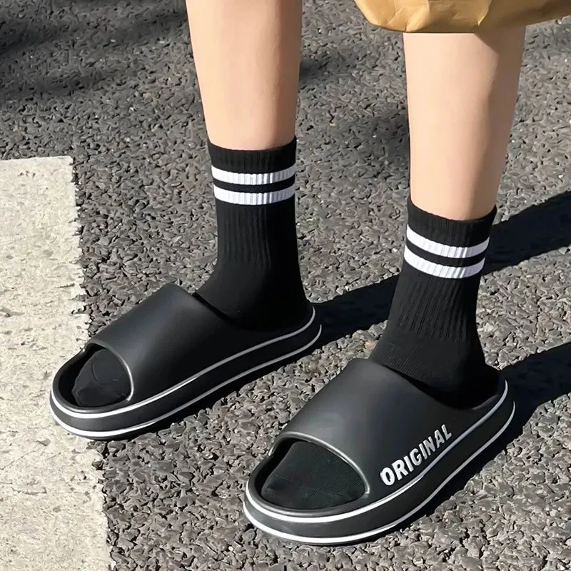 Ladies pillow slides Cloud slides Chunky slides Thick Sole Summer Beach Slides Bathroom Anti-Slip Slipper Soft Sandals