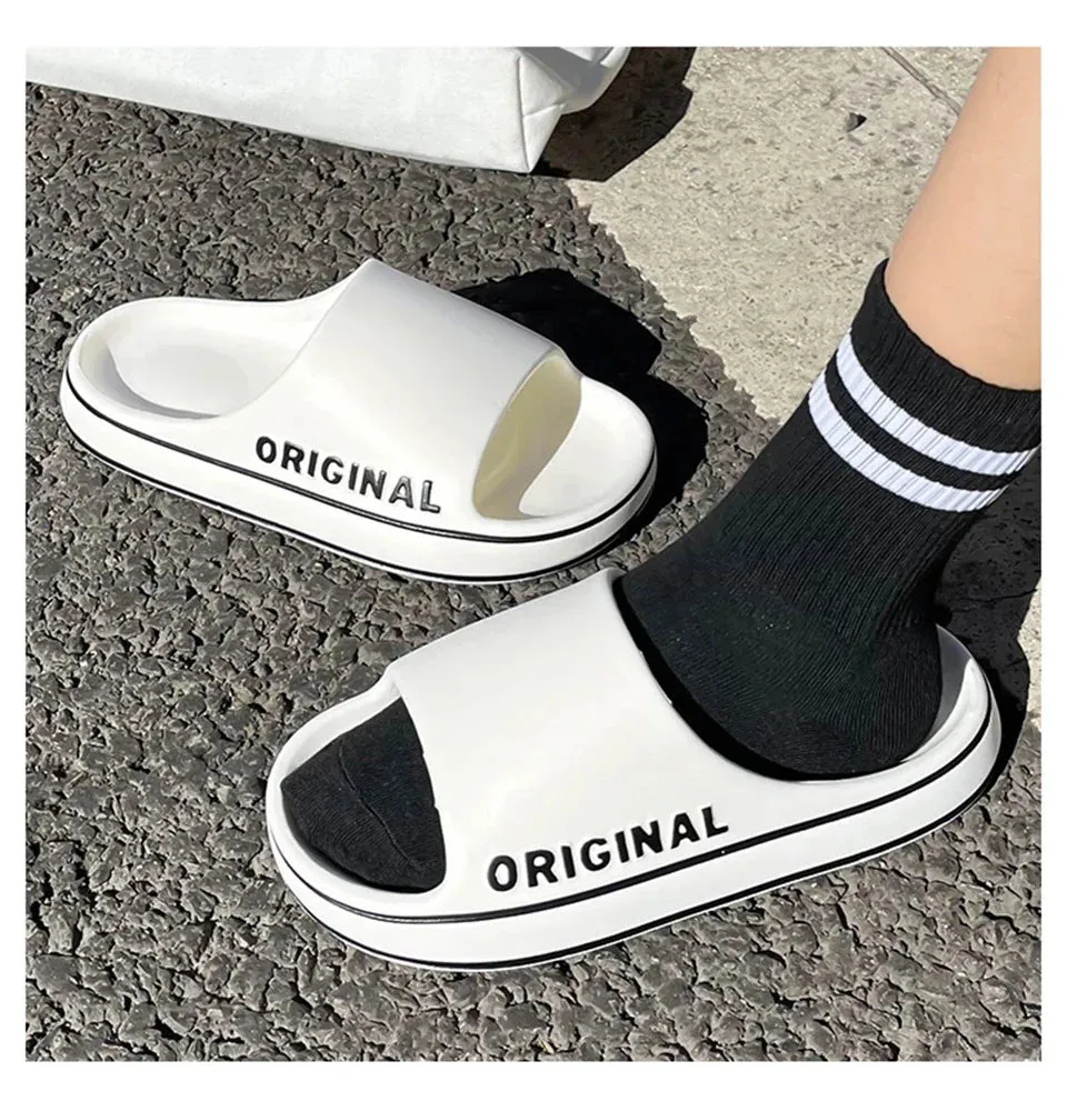 Ladies pillow slides Cloud slides Chunky slides Thick Sole Summer Beach Slides Bathroom Anti-Slip Slipper Soft Sandals