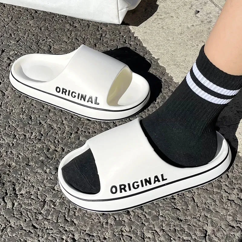 Ladies pillow slides Cloud slides Chunky slides Thick Sole Summer Beach Slides Bathroom Anti-Slip Slipper Soft Sandals