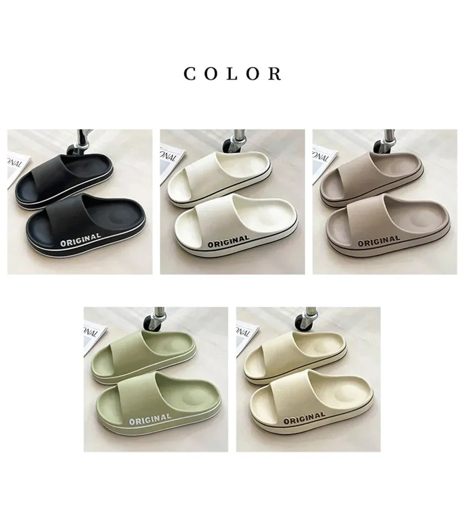 Ladies pillow slides Cloud slides Chunky slides Thick Sole Summer Beach Slides Bathroom Anti-Slip Slipper Soft Sandals