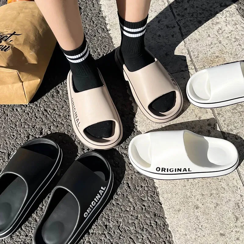 Ladies pillow slides Cloud slides Chunky slides Thick Sole Summer Beach Slides Bathroom Anti-Slip Slipper Soft Sandals