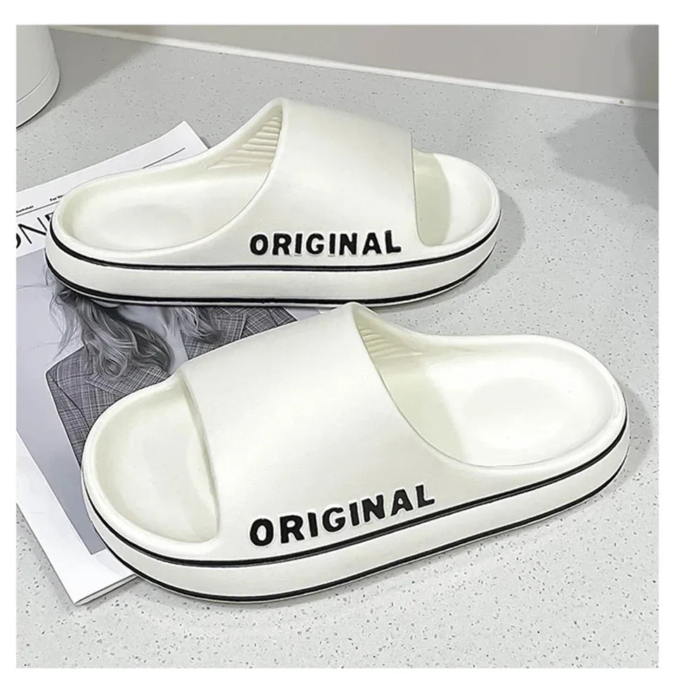 Ladies pillow slides Cloud slides Chunky slides Thick Sole Summer Beach Slides Bathroom Anti-Slip Slipper Soft Sandals