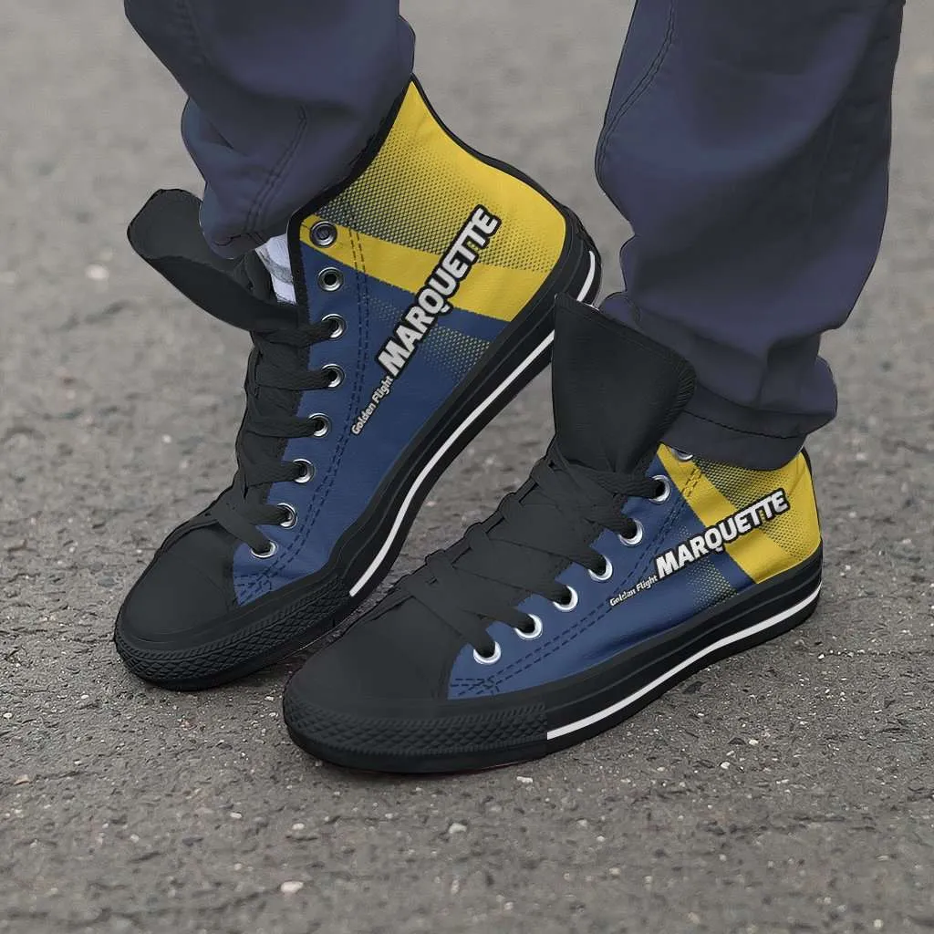 Marquette Golden Flight Eagles Basketball Fans Canvas High Top Shoes