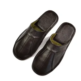 Men's Spring Soft Genuine Cow Leather Slippers