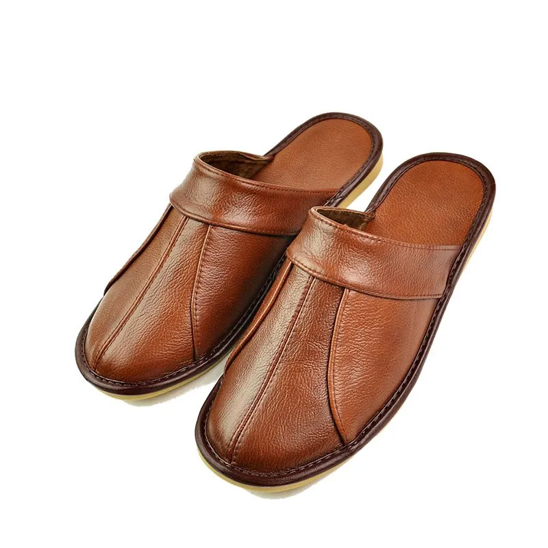 Men's Spring Soft Genuine Cow Leather Slippers
