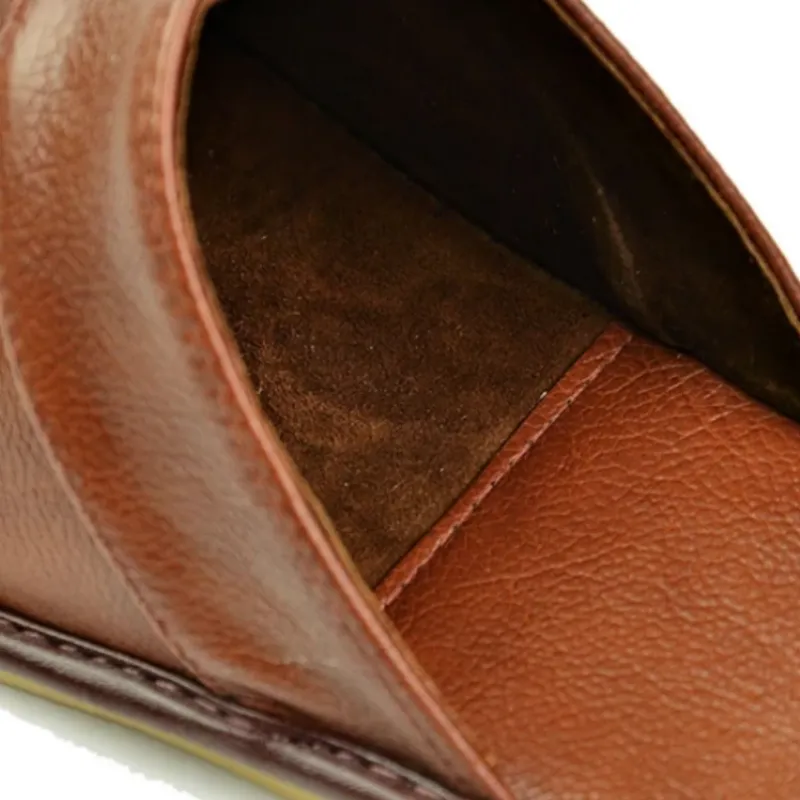 Men's Spring Soft Genuine Cow Leather Slippers