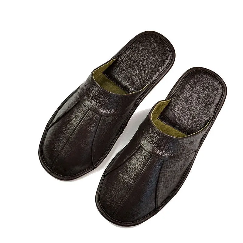 Men's Spring Soft Genuine Cow Leather Slippers