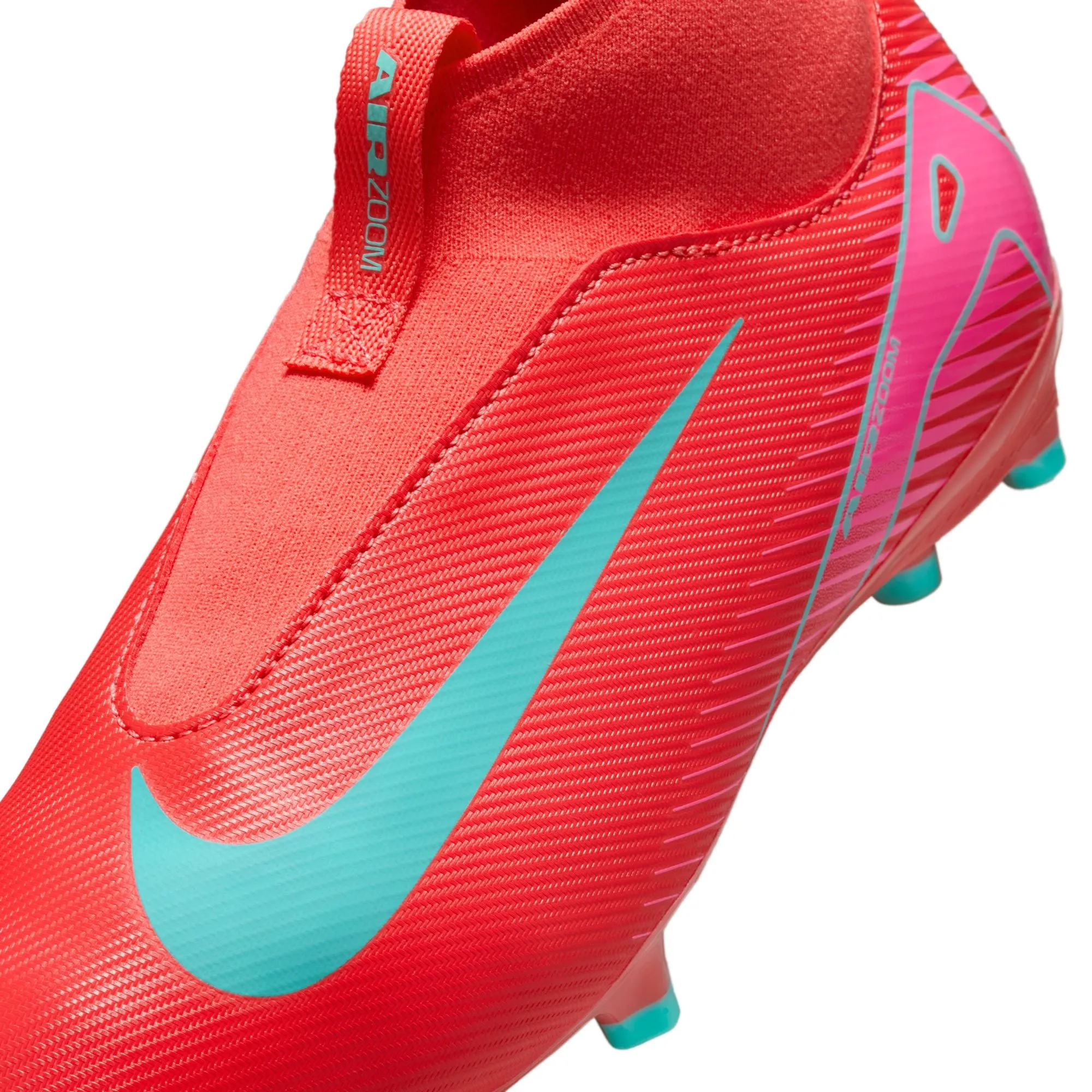 Nike Junior Zoom Mercurial Superfly 10 Academy FG Firm Ground Soccer Cleats-Ember Glow/Aurora Green