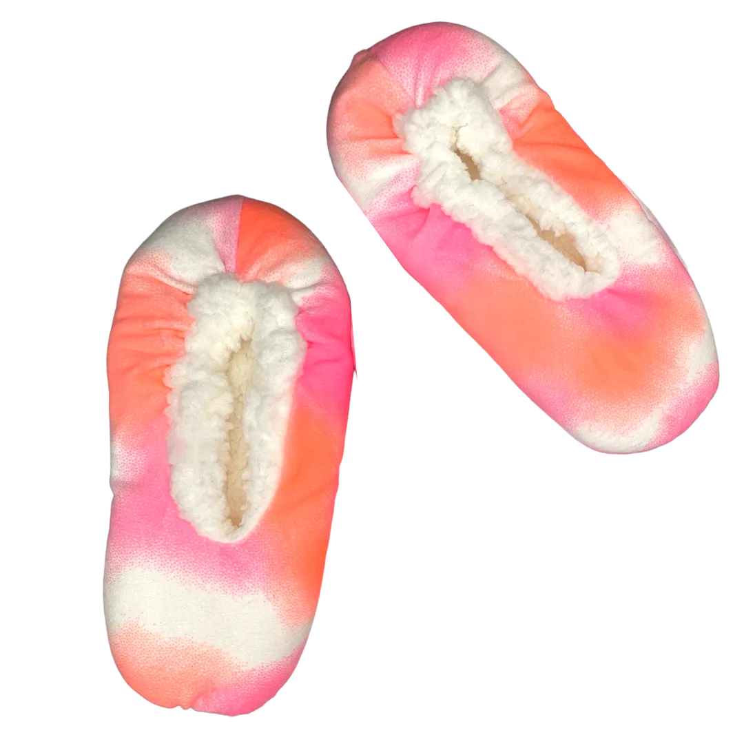 Pink Tie Dye Fuzzy Babba Slipper Sock