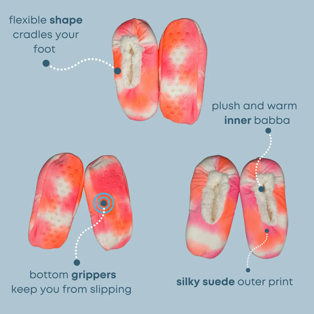 Pink Tie Dye Fuzzy Babba Slipper Sock