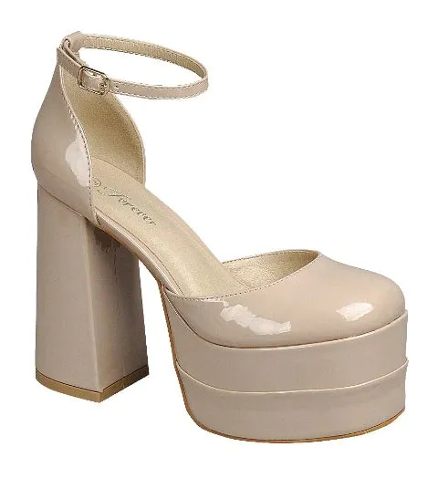 Platform Chunky Block High Heels Twice-13