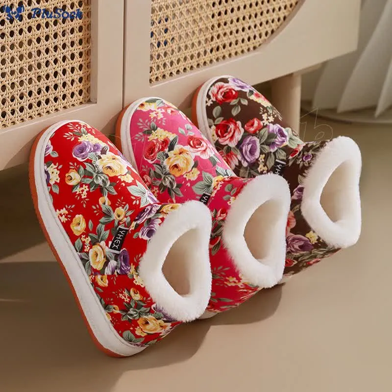 Plus Size Elegant flowers Slippers