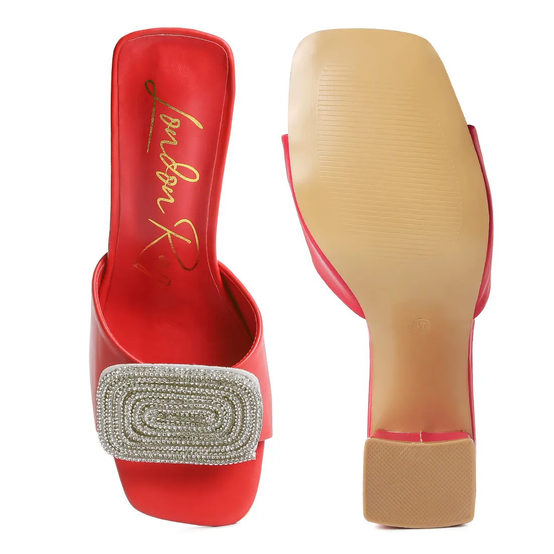 Rhinestones Embellished Slip On Sandals