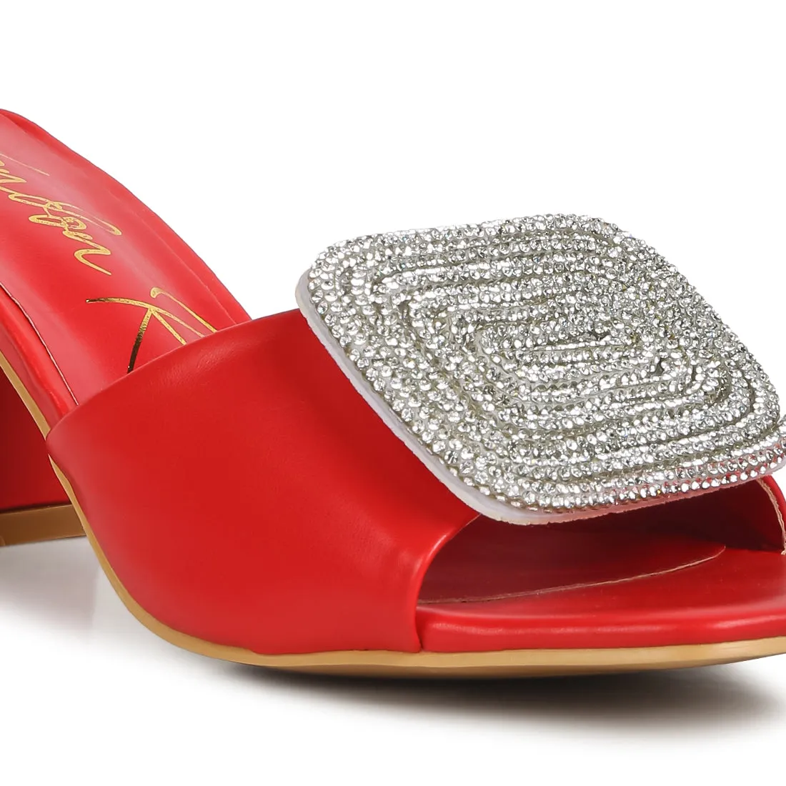 Rhinestones Embellished Slip On Sandals