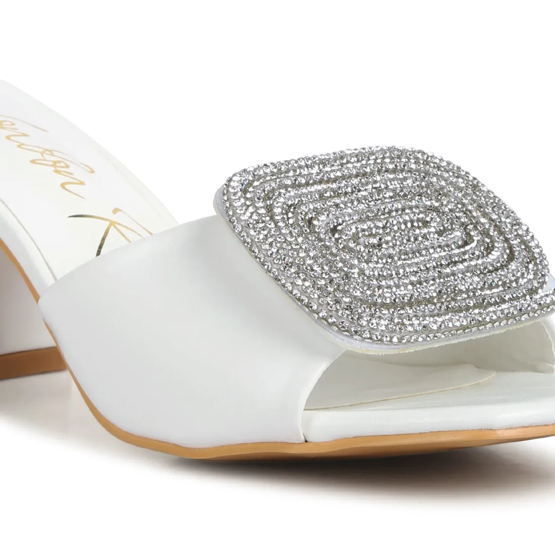 Rhinestones Embellished Slip On Sandals