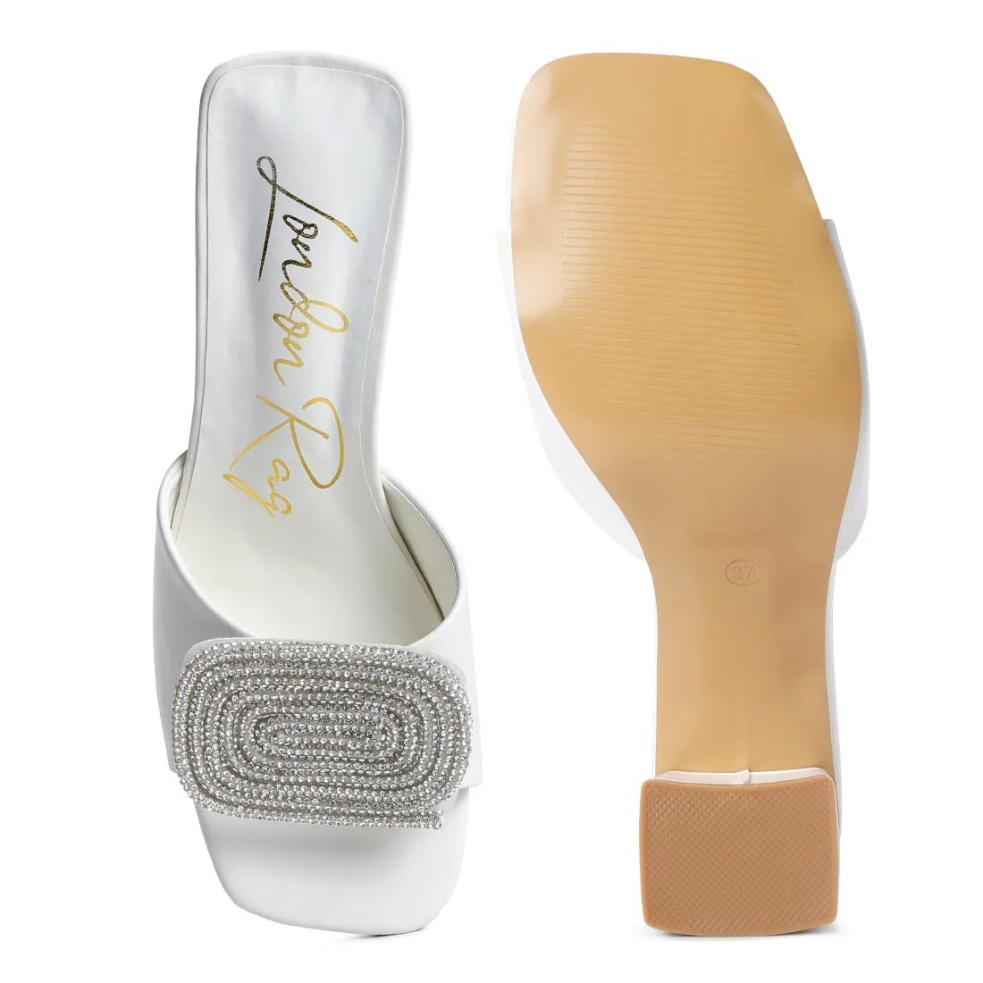Rhinestones Embellished Slip On Sandals