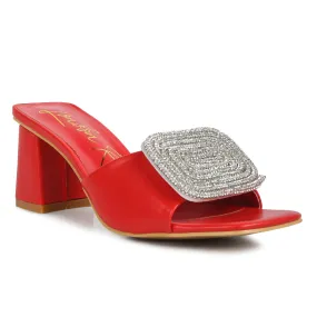 Rhinestones Embellished Slip On Sandals
