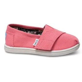 TOMS Classic Tiny Bubblegum Pink Velcro Canvas Shoes