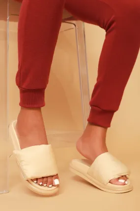 Walk In The Clouds Velcro Slides - Cream